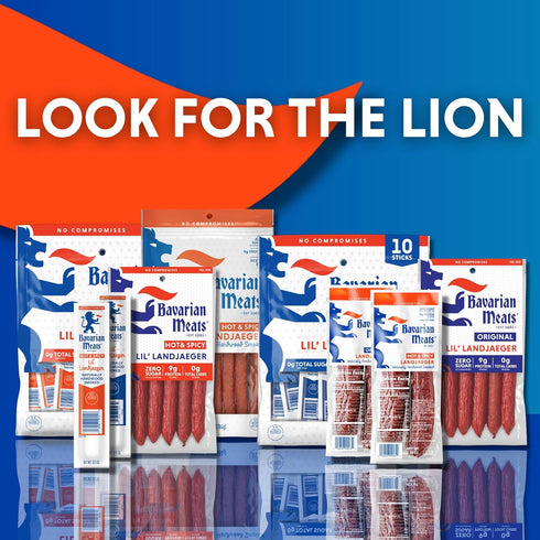 2.75 (Pack 6) Bavarian Meats Hot & Spicy Landjaeger German Style Smoked Sausage Snack Sticks, Ounce