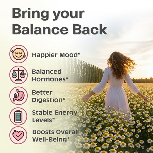 Hormone Balance for Women Tea with Spearmint, Red Raspberry Leaf, Chamomile, Ginger, Nettle - For PMS, PCOS