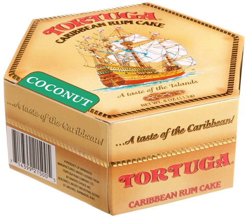 TORTUGA Caribbean Coconut Rum Cake - 4 oz Premium Gourmet Gift for Parties, Holidays, Birthdays, Gift Baskets
