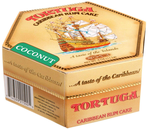 TORTUGA Caribbean Coconut Rum Cake - 4 oz Premium Gourmet Gift for Parties, Holidays, Birthdays, Gift Baskets