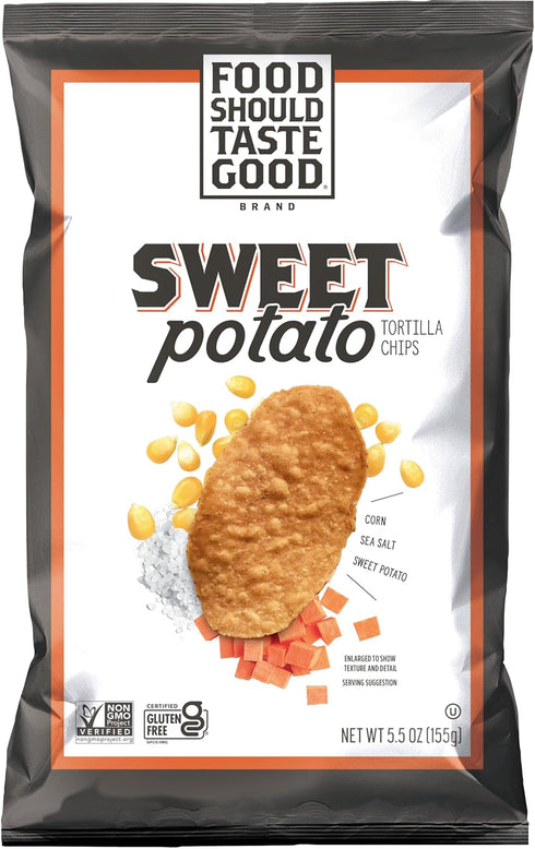 Food Should Taste Good Sweet Potato Tortilla Chips, 5.5oz Bag, Pack of