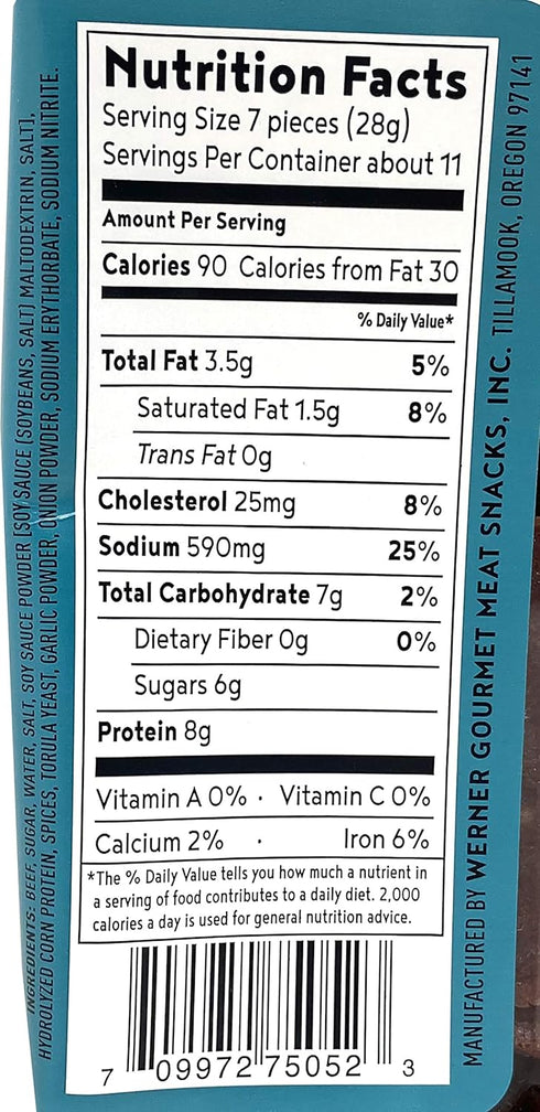 11.8 Werner Teriyaki Jerky Medallions Circle Jerky Slices Teriyaki Beef Jerky Ounces, Made in the USA