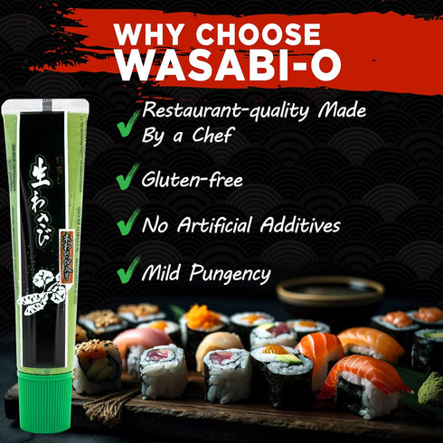 (1.52 Oz) (2.2 Oz) Wasabi-O Wasabi Paste & Hot Sauce Bundle - Real Japanese Condiments - Organic, Vegan, Gluten-Free