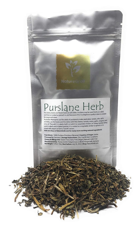 Purslane Herb - Dried Vegetable Similar to Spinach, 100% Purslane (Portulaca Oleracea) - Net Weight: 1.05oz / 30g