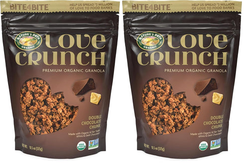 Love Crunch Organic Double Chocolate Chunk Granola, 11.5 oz (Pack of 2),