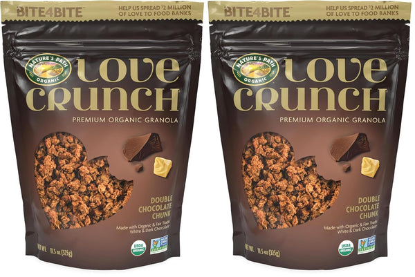 Love Crunch Organic Double Chocolate Chunk Granola, 11.5 oz (Pack of 2),
