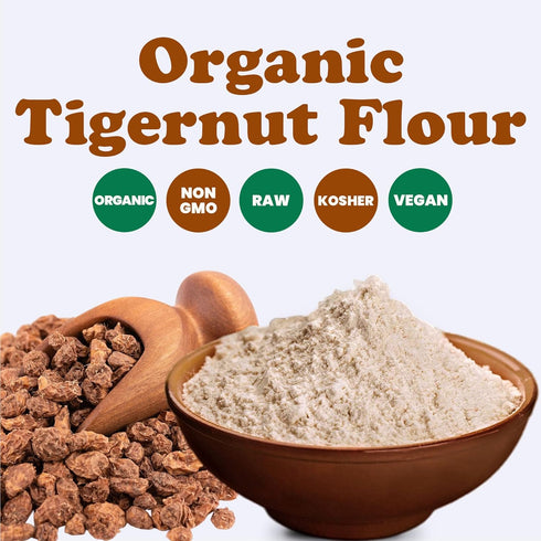 3.5 Food to Live Organic Tigernut Flour, Pounds Nut-Free, High Fiber, Low Carb, Ideal for Baking and Smoothies, Keto