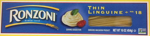 Ronzoni Thin Linguine Macaroni 16 Oz. Pack Of 3.