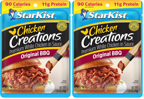 StarKist Chicken Creations Original BBQ, Single Serve Pouch, 2.6 oz (Pack of