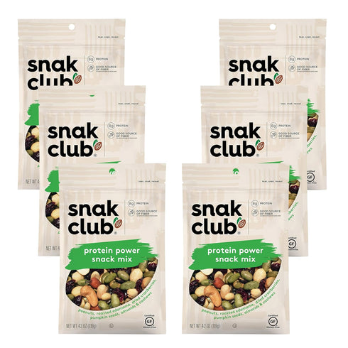 Snak Club Protein Power Snack Mix with Peanuts, Roasted Edamame, Dried Cranberries,