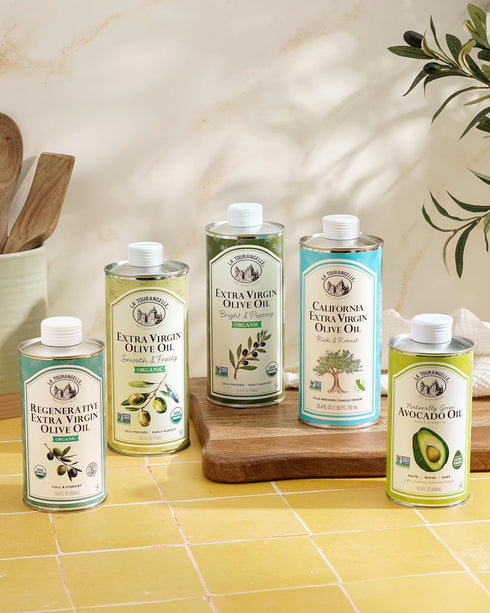 16.9 Oz La Tourangelle Regenerative Organic Extra Virgin Olive Oil, Cold-Pressed High Antioxidant Olives, Sustainable