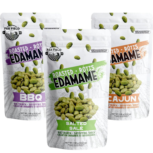 Urbani Far Field - Crunchy Roasted Edamame Beans, ( Salted, BBQ, Cajun ),