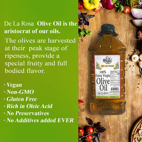 16.9 Oz (Pack 2) De La Rosa Extra Virgin olive Oil, First Cold Pressed, Vegan, Kosher, Non-GMO & Gluten-Free, Great