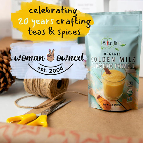 3.5 oz, Organic Golden Milk Turmeric Powder with Ginger - All Natural, No Added Sugar, Great for Golden Milk Lattes