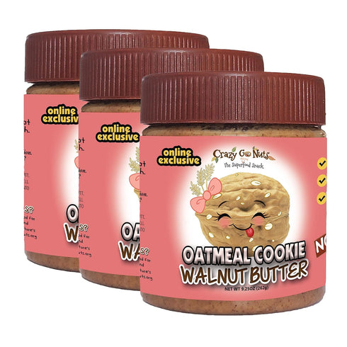 Crazy Go Nuts Oatmeal Cookie Walnut Butter - Healthy Snack with Omega