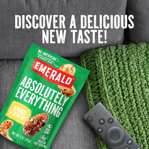 (1-Pack) 5oz Emerald Nuts Absolutely Everything Almonds & Cashews | Resealable Bag | Plant-Based Protein, Kosher Dairy