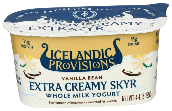 Icelandic Provisions, Yogurt Skyr Whole Milk Vanilla Bean, 4.4 Ounce