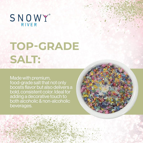 Rimming (8oz Snowy River Cocktail Salt Pride Rainbow Blend - All Natural Salt for Margaritas & Cocktails with Sweet