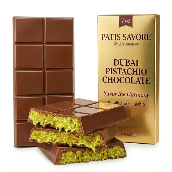 Dubai Chocolate Bar Pistachio 7 oz Dessert with Pistachio Cream & Kataifi