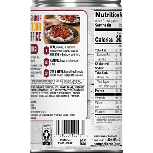 19 (Pack 12) Campbell's Chunky Chili with Beans, Ounce Can