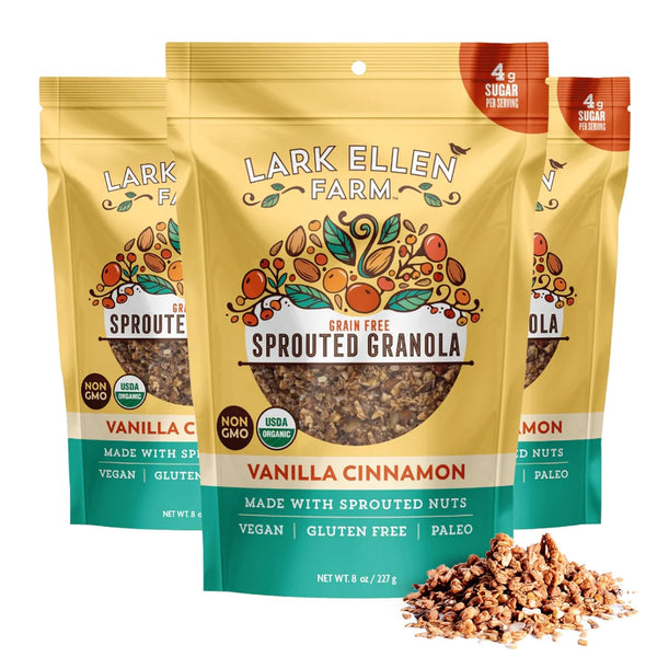 Lark Ellen Farm Vanilla Cinnamon Granola Clusters, Gluten Free, Vegan, Certified Organic,