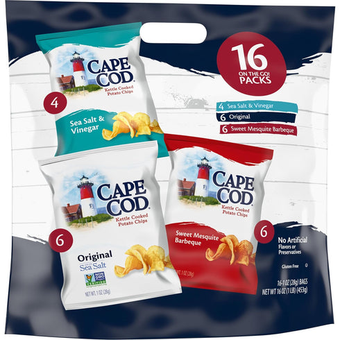 Pack, 1 Oz, 16 Cape Cod Potato Chips Variety Ct