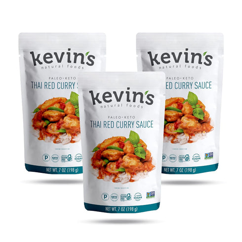 Kevin's Natural Foods Thai Red Curry Sauce - Paleo Simmer Stir-Fry Sauce,