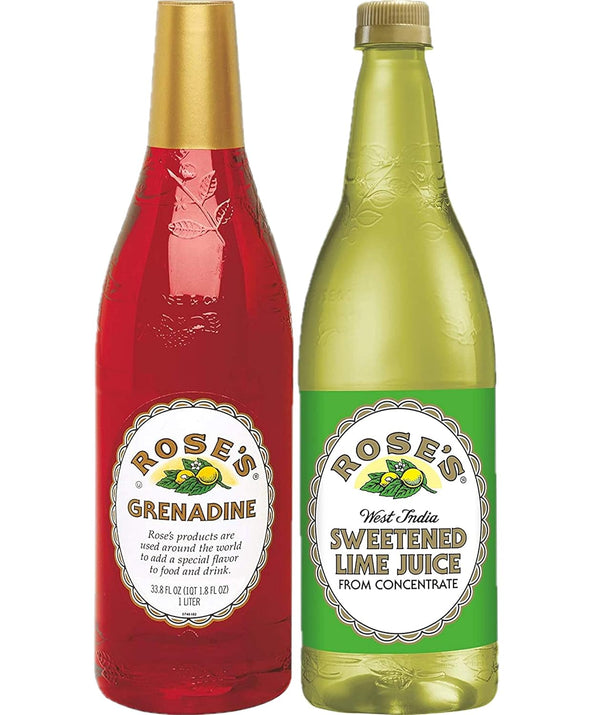 AZZUTORK Rose's Grenadine, Sweetened Lime Juice, Variety Pack, one liter
