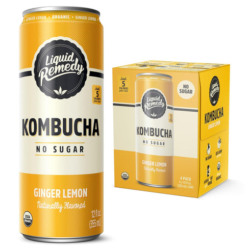 Liquid Remedy Kombucha Sugar Free Organic Drink, Low Calorie, Probiotic Like Tea