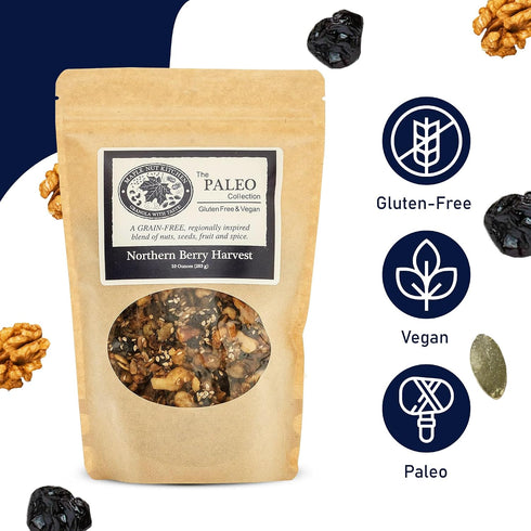 10 oz Maple Nut Kitchen Northern Berry Harvest Granola Grain-Free with Walnuts, Seeds, Blueberries & Vanilla | Paleo