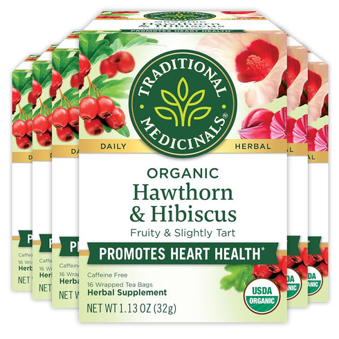 Traditional Medicinals Tea, Organic Hawthorn & Hibiscus, Promotes Heart Health, 96 Tea