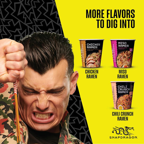 6 Pack Packs. Snapdragon Tonkotsu Ramen Cup Noodles - Instant Ramen Bowl with Authentic Wheat Noodles, Soup Sauce Base