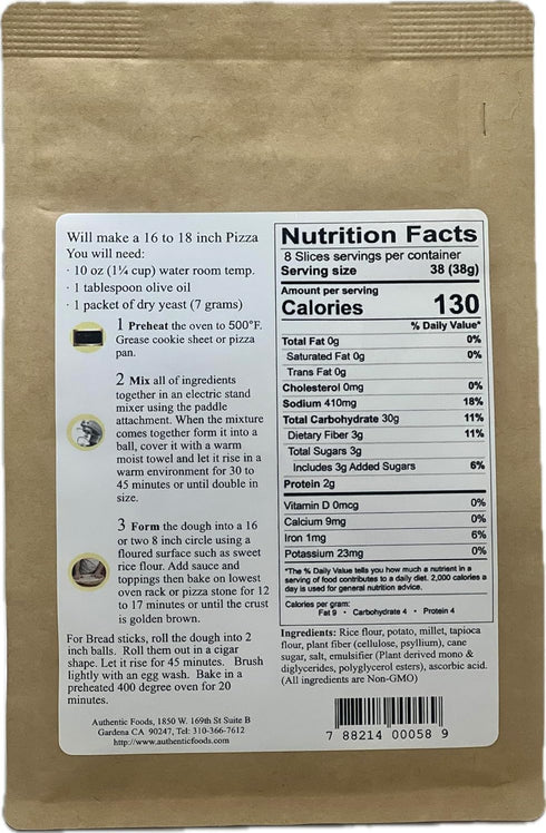 Authentic Foods Gluten Free Pizza Crust Mix by - Easy & Delicious