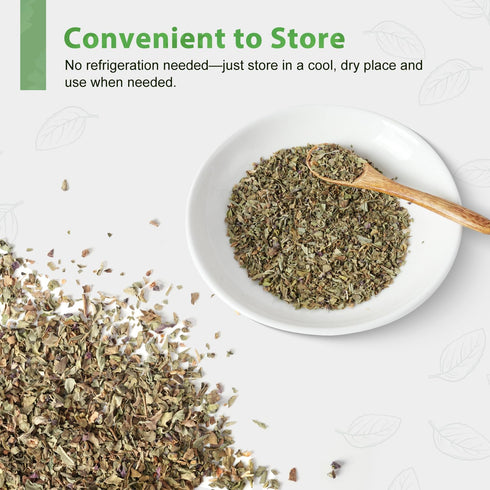 5 oz (142g), Soeos Basil Leaves, Cut and Sifted, Dried Basil Leaves, Pairs Well with Pasta, Salad, Pizza, Sauces