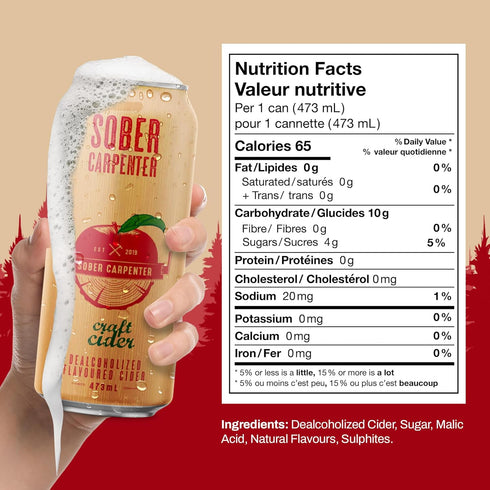 70 12 (16 oz SOBER CARPENTER - Craft Cider, Non-Alcoholic Cider Made with Real Apple Juice from Mcintosh Apples, Non
