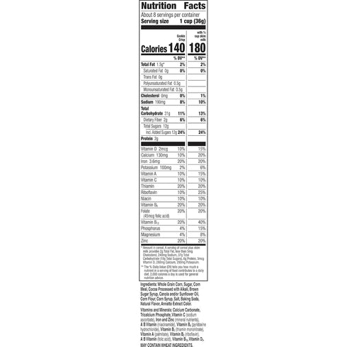Cookie Crisp Breakfast Cereal, Chocolate Chip Cookie Taste, Made with Whole Grain, 10.6 oz