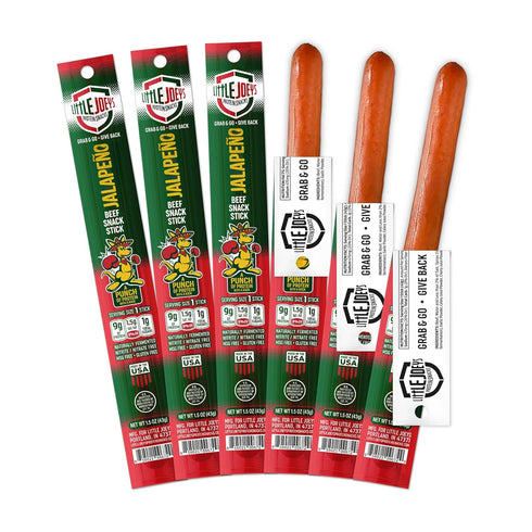 Little Joeys Jalapeno Beef Snack Sticks 6 Count Box High Protein Meat