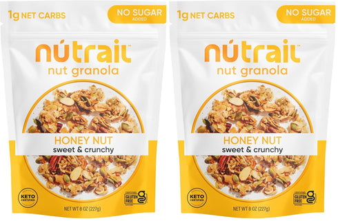 NuTrail Nut Granola Cereal, Honey Nut, No Sugar Added, Keto, Low Carb,