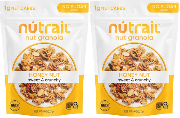 NuTrail Nut Granola Cereal, Honey Nut, No Sugar Added, Keto, Low Carb,