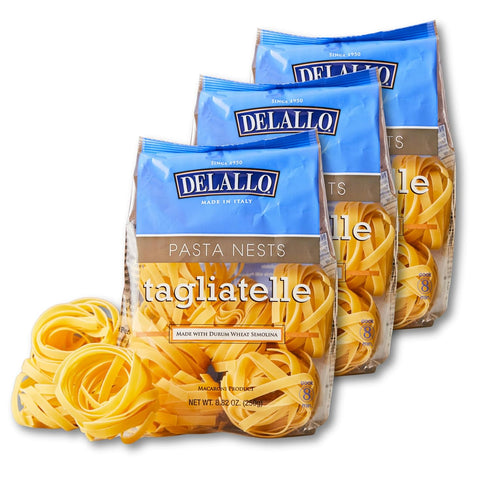 DeLallo Tagliatelle Pasta Noodles, Gourmet Nests Made with 100% Durum Wheat Semolina