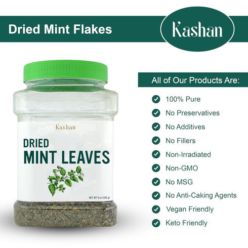 Kashan Mint Flakes, Aromatic Seasoning for Food Flavoring, Salad, Soups, Meat & Herbal