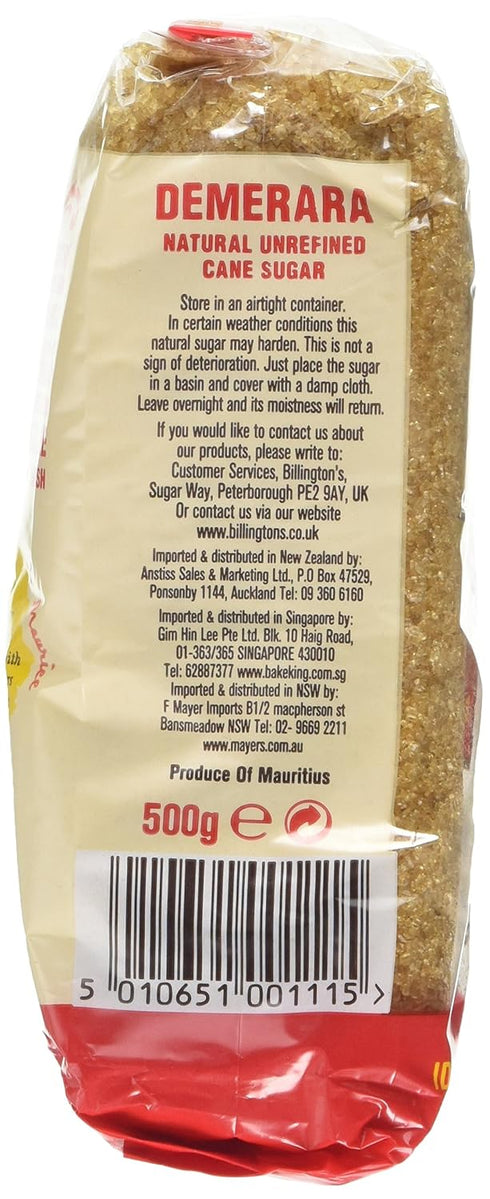 Billington's 500g Demerara Unrefined Cane Sugar