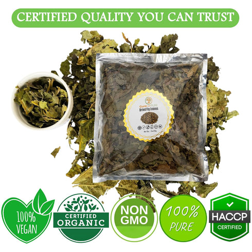 2oz Cure Wid Pure Certified Organic Fig Leaves Non-GMO Hoja de Higo in Eco-Friendly Resealable Bag for Herbal Infusions