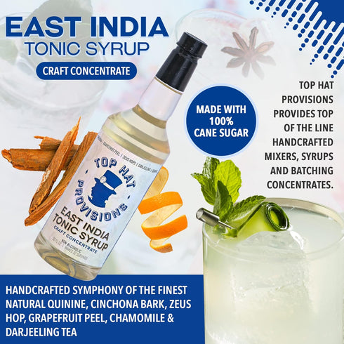 5x 32oz Top Hat East India Craft Concentrated Quinine Tonic Drink Syrup - Natural Quinine Wellness Tonic Water