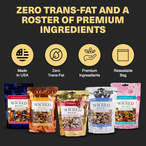 1 Pack) Wicked Mix Snack Mix with Mixed Nuts, Sweet and Salty Snacks Trail Mix Healthy Snack with Almonds, Cashews