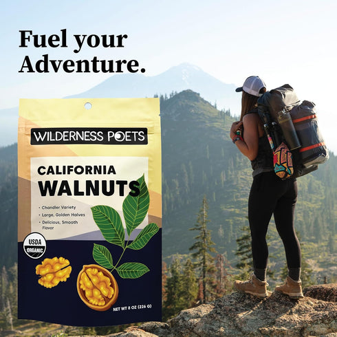 (32 2 Wilderness Poets California Walnuts - Organic, Raw, Chandler Heirloom Variety - Golden, Blonde Halves, Bulk Size