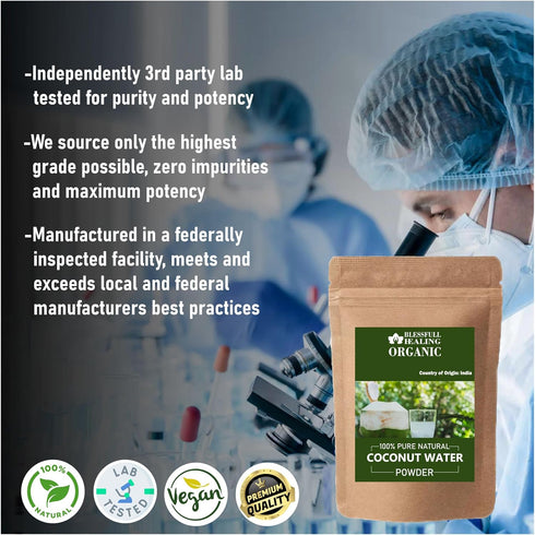 Blessfull Healing 100% 200 7.05 oz Organic Coconut Water Powder Pure Natural Gram /