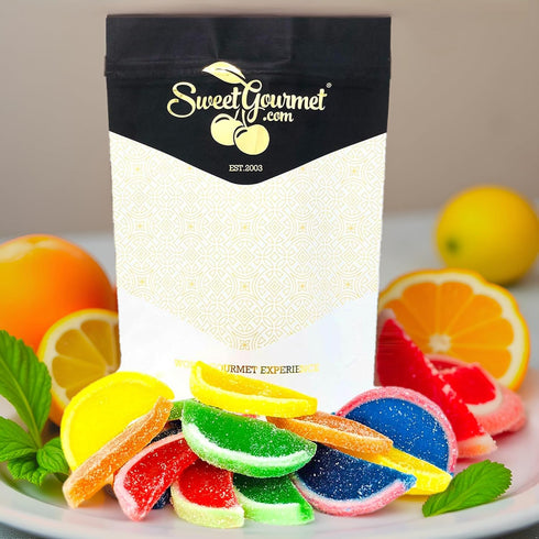 13oz SweetGourmet Assorted Fruit Slices | Candy Fruit Jelly | Vegan, Gluten Free |