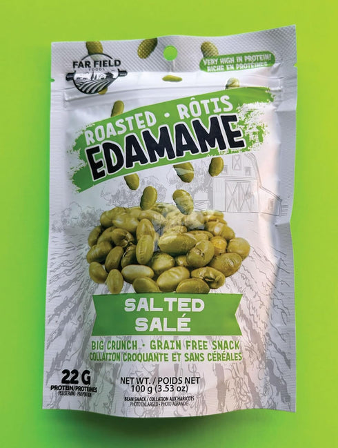 Urbani packed 42 3 3 pack) Far Field - Crunchy Roasted Edamame Beans, ( Salted, BBQ, Cajun ), High Protein Snack with g