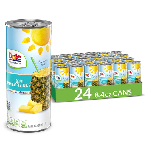 Dole 100% Pineapple Juice, 100% Fruit Juice with Added Vitamin C, 8.4